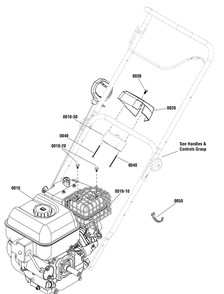 Engine Group Diagram and Parts List for 1696950-00-1022EE  Briggs and Stratton Snow Blower
